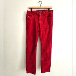 Ralph Lauren Bright Red Corduroy Straight-Leg Pants